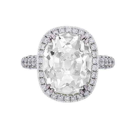 100K Modern Large Lab Grown Diamond Halo Ring