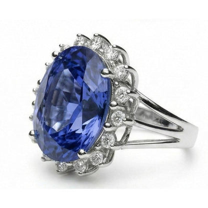10 Carat Big Sapphire Engagement Ring
