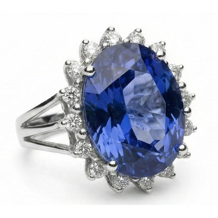 10 Carat Big Sapphire Engagement Ring