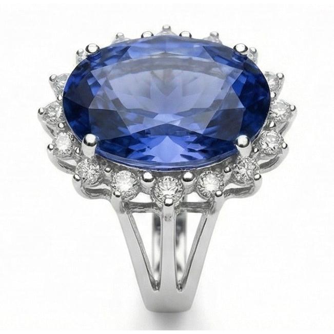 10 Carat Big Sapphire Engagement Ring