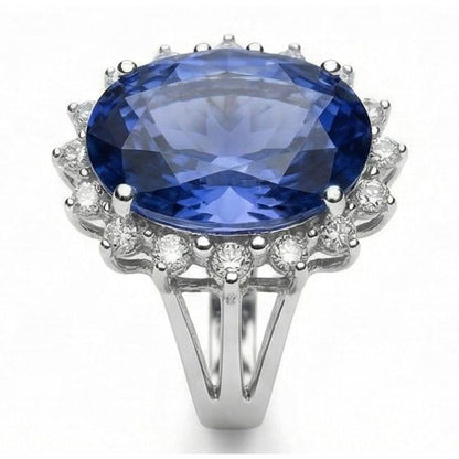 10 Carat Big Sapphire Engagement Ring