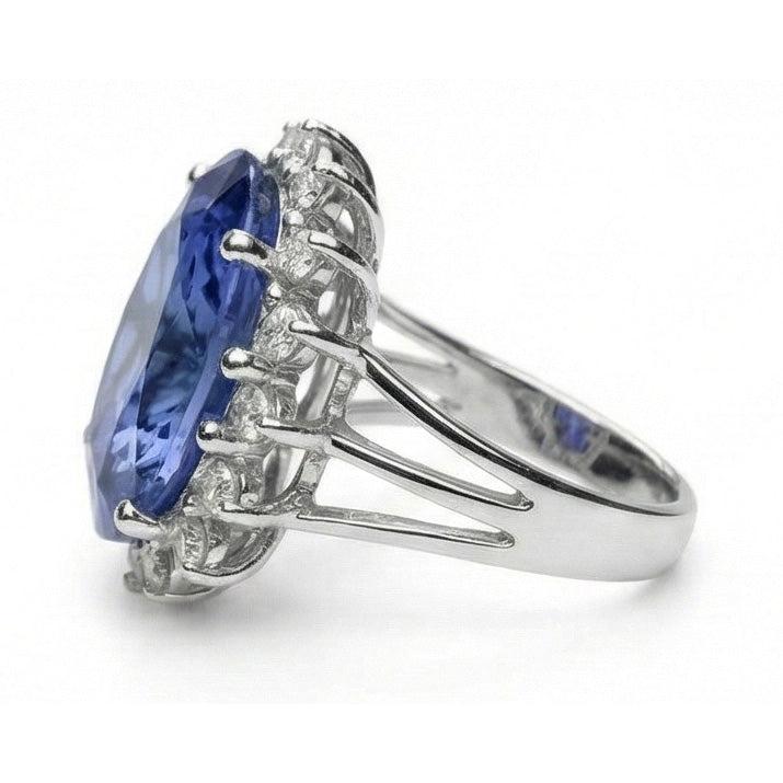 10 Carat Big Sapphire Engagement Ring