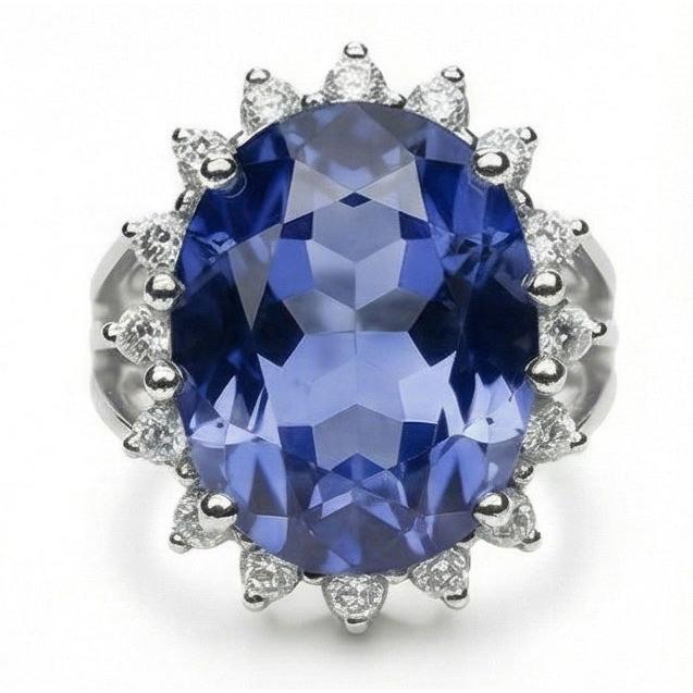 10 Carat Big Sapphire Engagement Ring