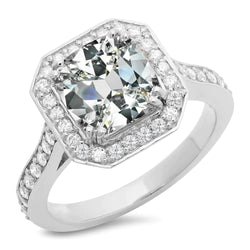 10 Carat Cushion Diamond With Accents Ring