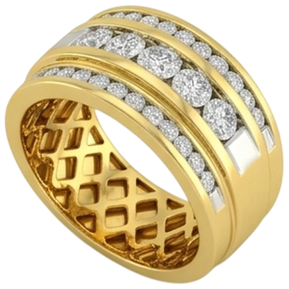 10K Yellow Gold 2 Ct Men's Lab Grown Diamond Ring Jewelry New