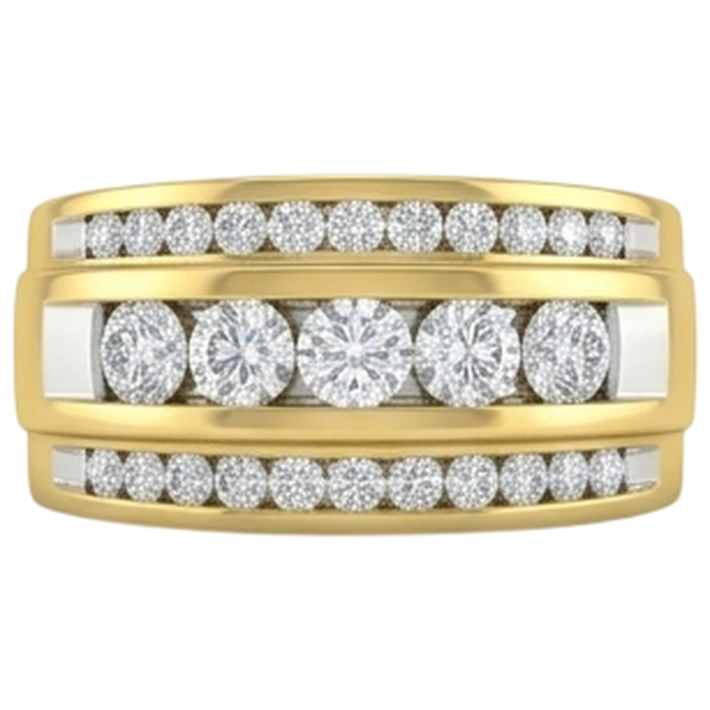 10K Yellow Gold 2 Ct Men's Lab Grown Diamond Ring Jewelry New