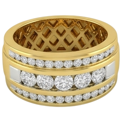 10K Yellow Gold 2 Ct Men's Lab Grown Diamond Ring Jewelry New