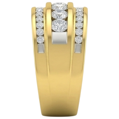 10K Yellow Gold 2 Ct Men's Lab Grown Diamond Ring Jewelry New