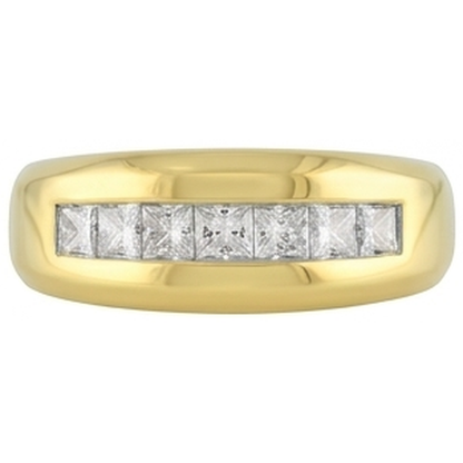 10K Yellow Gold 2 Ct Princess Cut Diamond Men's Band Jewelry New