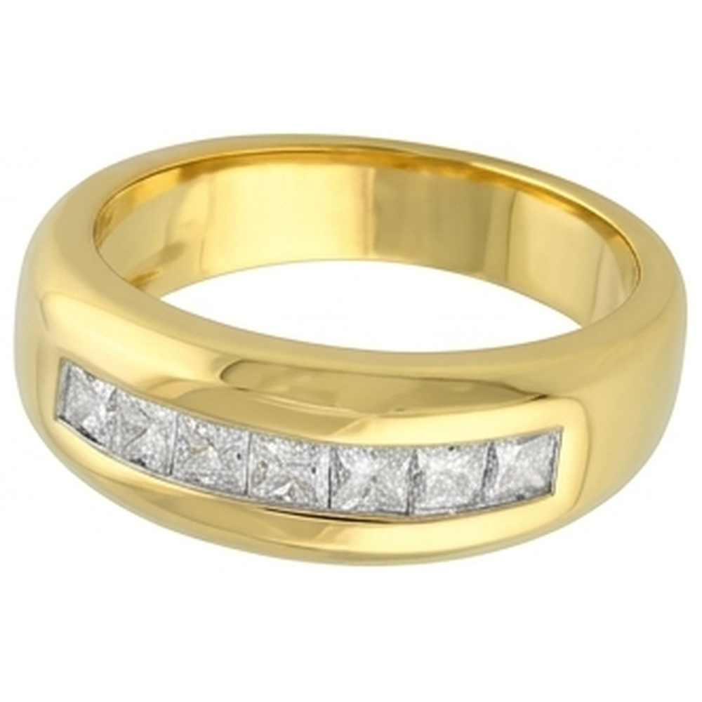 10K Yellow Gold 2 Ct Princess Cut Diamond Men's Band Jewelry New