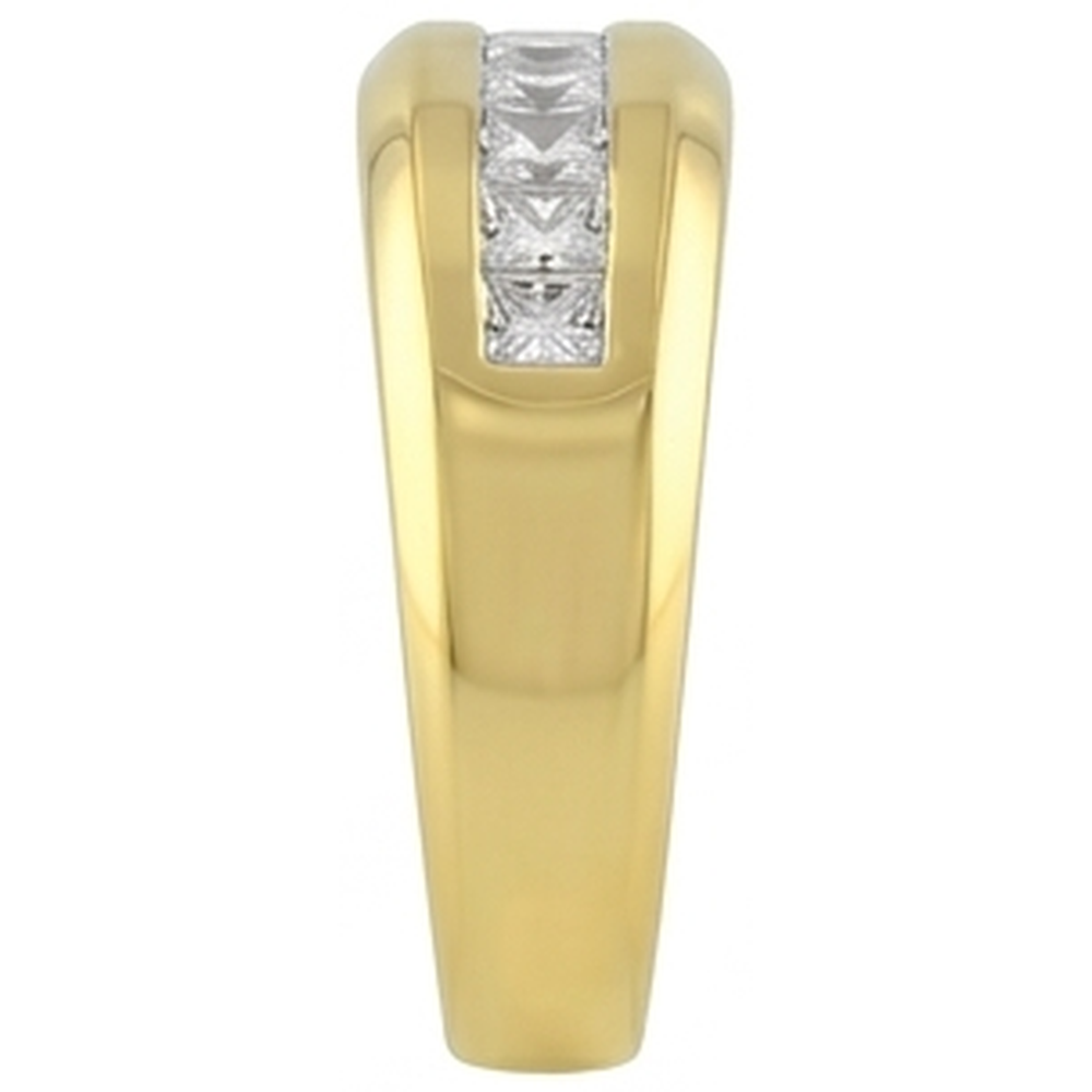 10K Yellow Gold 2 Ct Princess Cut Diamond Men's Band Jewelry New