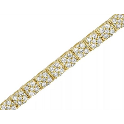 10K Yellow Gold 5.75 Carats Lab Grown Diamonds Tennis Bracelet New