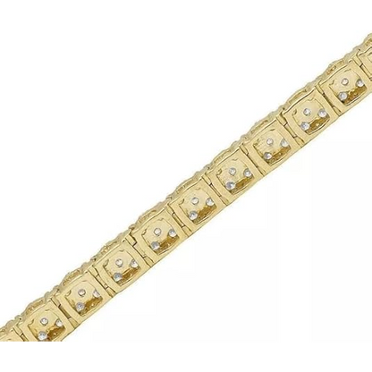 10K Yellow Gold 5.75 Carats Lab Grown Diamonds Tennis Bracelet New