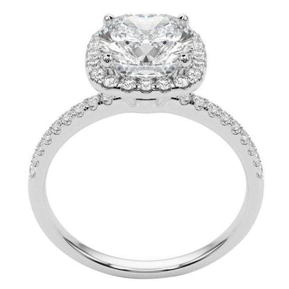 10 Carat Cushion Cut Big Lab Grown Diamond Halo Ring