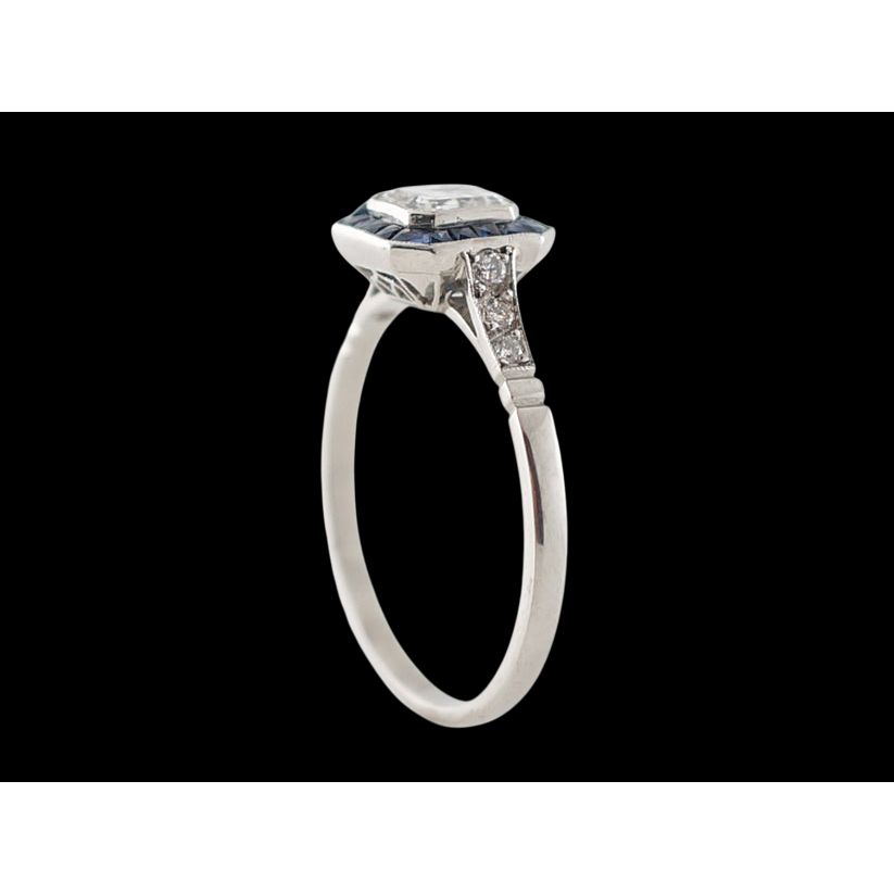 10 Carat Emerald Lab Grown Diamond Sapphire Ring