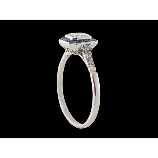 10 Carat Emerald Lab Grown Diamond Sapphire Ring