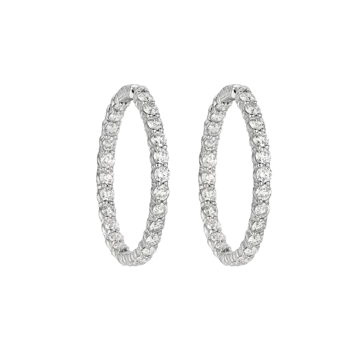 10 Carat Hoop Earrings Gold Accessory Natural Earth Mined Diamond