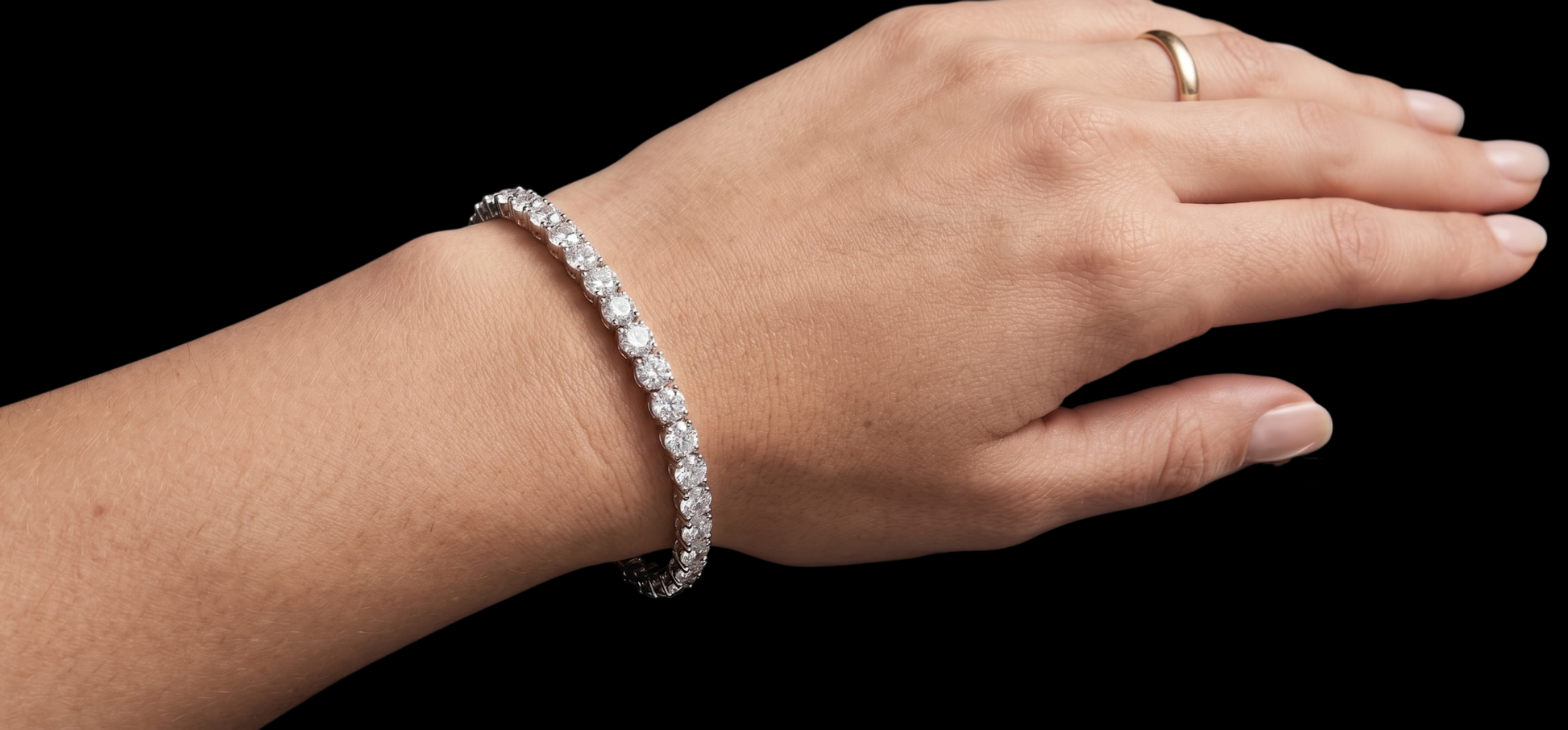 10 Carat Lab Grown Diamonds 14K Tennis Bracelet White Gold