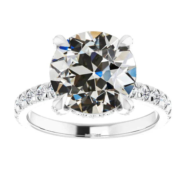 10 Carat Old Cut Big Lab Grown Diamond Ring