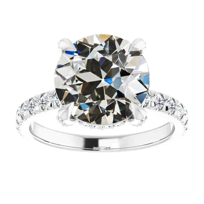 10 Carat Old Cut Big Lab Grown Diamond Ring