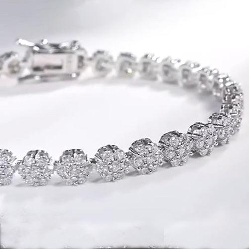 10 Carats Round Cut Small Lab Grown Diamond Bracelet New White Gold 10K