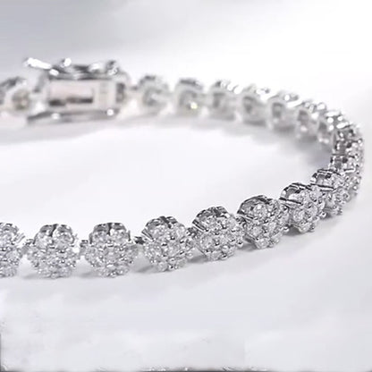 10 Carats Round Cut Small Lab Grown Diamond Bracelet New White Gold 10K