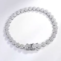 10 Carats Round Cut Small Natural Diamond Bracelet New White Gold 14K