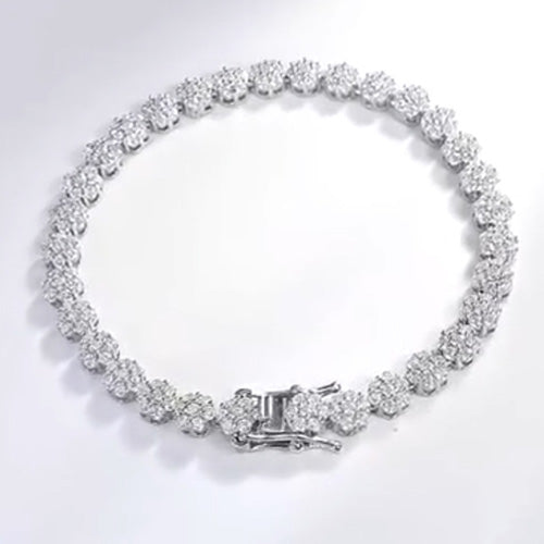 10 Carats Round Cut Small Lab Grown Diamond Bracelet New White Gold 10K