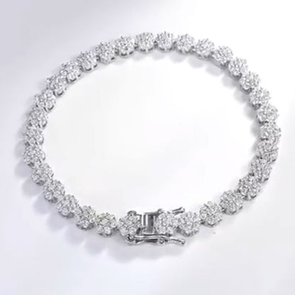 10 Carats Round Cut Small Lab Grown Diamond Bracelet New White Gold 10K