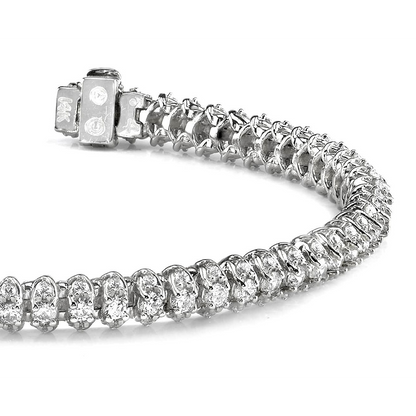 10 Carats Round Lab Grown Diamonds Scoop Link Bracelet White Gold