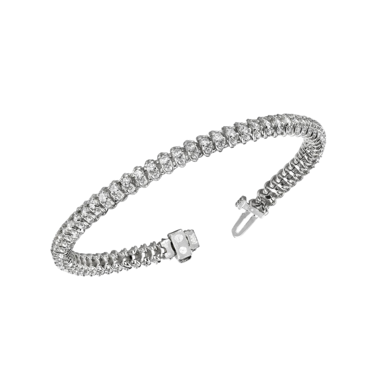 10 Carats Round Lab Grown Diamonds Scoop Link Bracelet White Gold