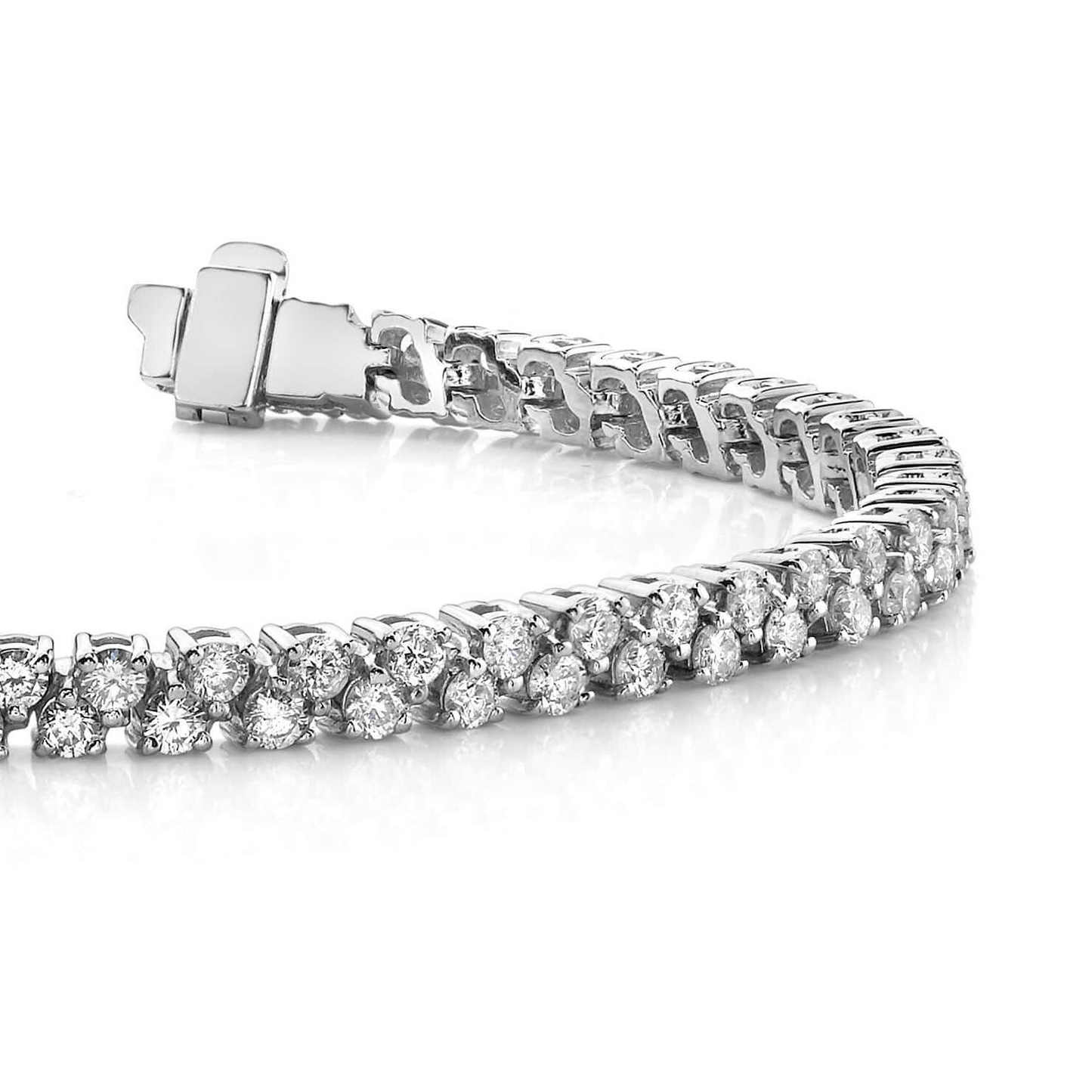 10 Ct White Round Natural Earth Mined Diamond Tennis Bracelet Solid Gold 14K Jewelry