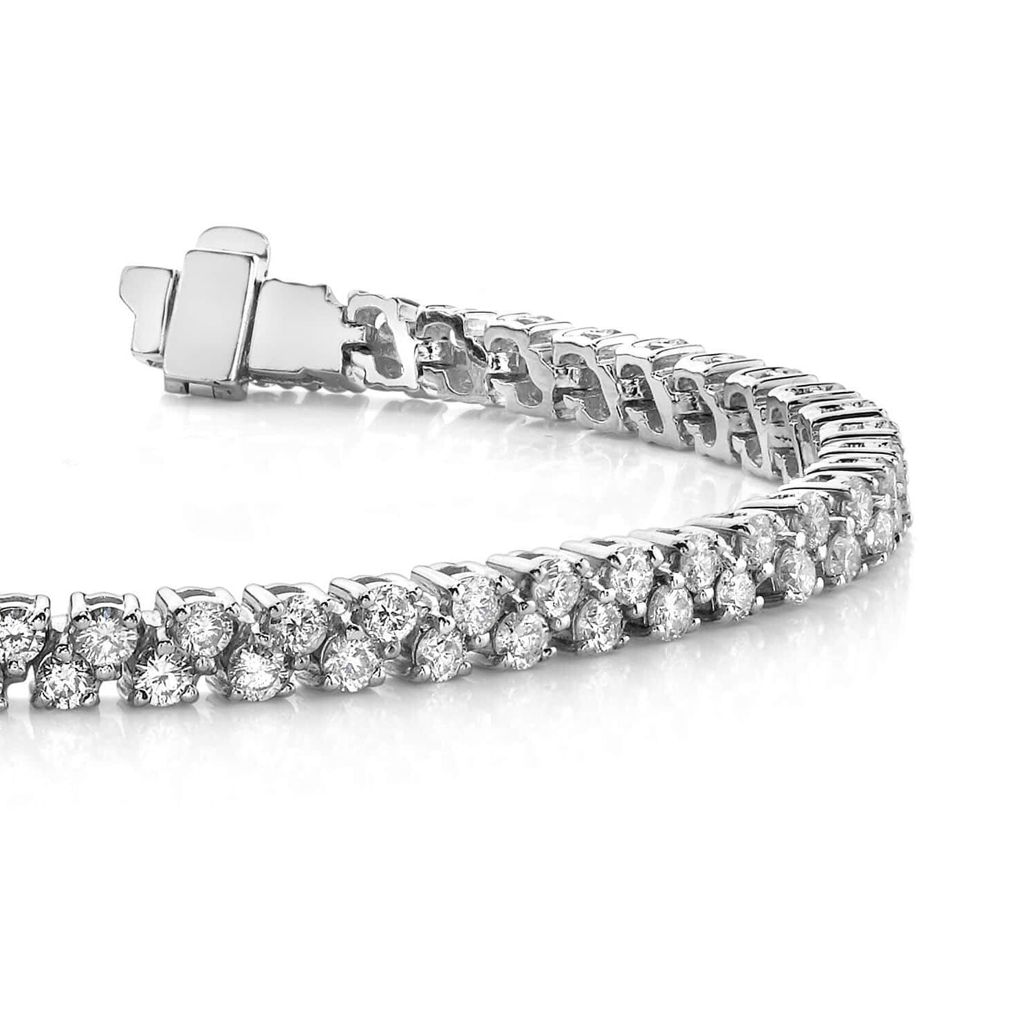 10 Ct White Round Natural Earth Mined Diamond Tennis Bracelet Solid Gold 14K Jewelry