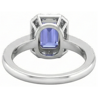 11.75 Ct Tanzanite And Natural Earth Mined Diamonds Ring New White Gold 14K