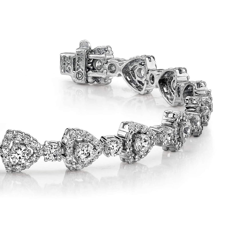 11.10 Carats Brilliant Cut Lab Grown Diamond Triangular Link Bracelet White Gold