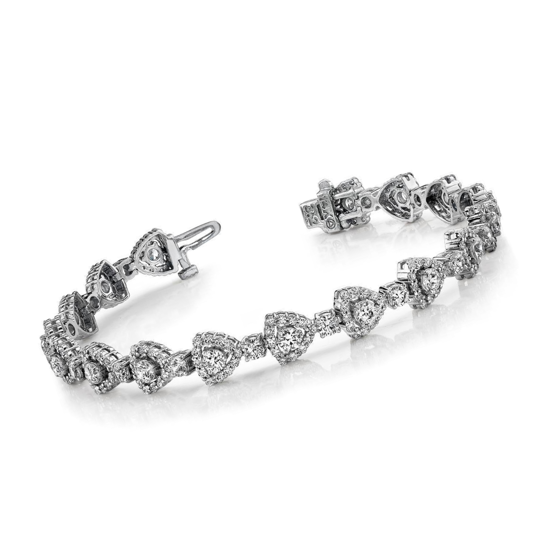 11.10 Carats Brilliant Cut Lab Grown Diamond Triangular Link Bracelet White Gold