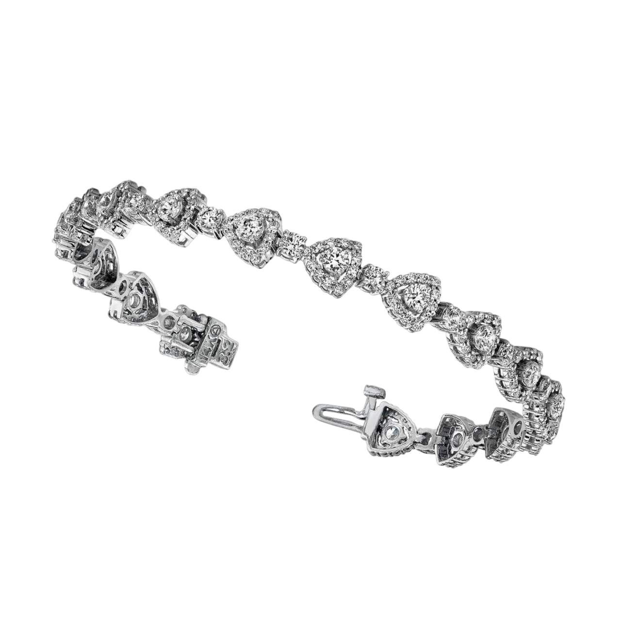 11.10 Carats Brilliant Cut Lab Grown Diamond Triangular Link Bracelet White Gold