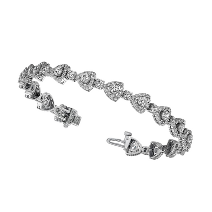 11.10 Carats Brilliant Cut Lab Grown Diamond Triangular Link Bracelet White Gold