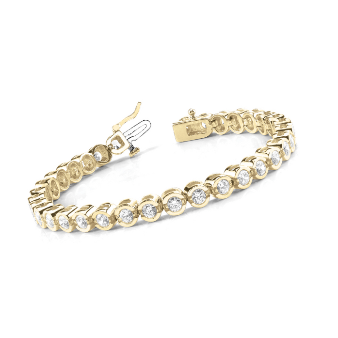 11.20 Carats Round Cut Lab Grown Diamond Tennis Bracelet Yellow Gold 10K