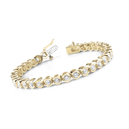 11.20 Carats Round Cut Lab Grown Diamond Tennis Bracelet Yellow Gold 10K