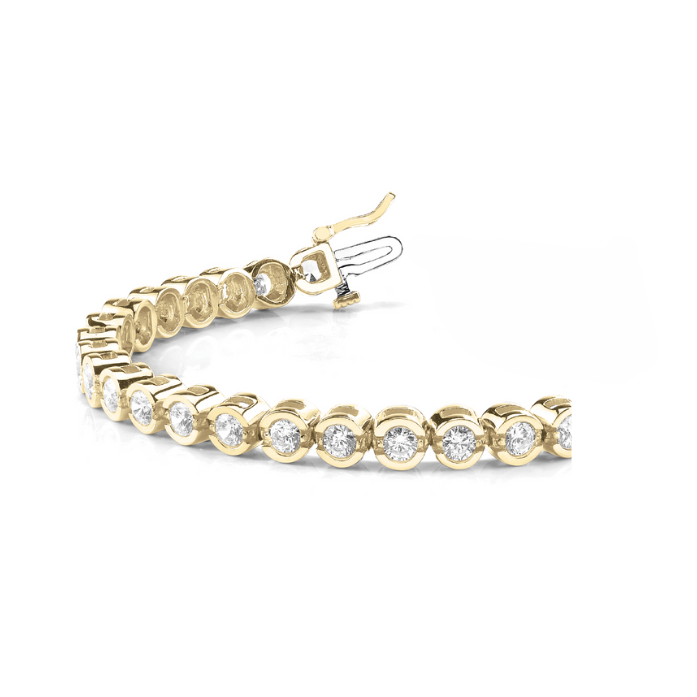11.20 Carats Round Cut Lab Grown Diamond Tennis Bracelet Yellow Gold 10K