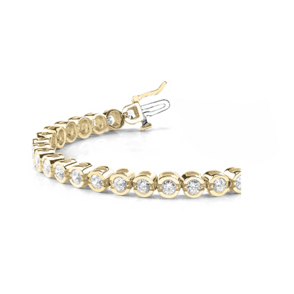 11.20 Carats Round Cut Lab Grown Diamond Tennis Bracelet Yellow Gold 10K