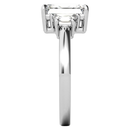 11 Carat Big Cushion Lab Grown Diamond Three 3 Stone Ring Gold New