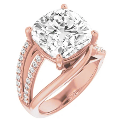11 Carat Huge Designer Cushion Lab Grown Diamond Ring