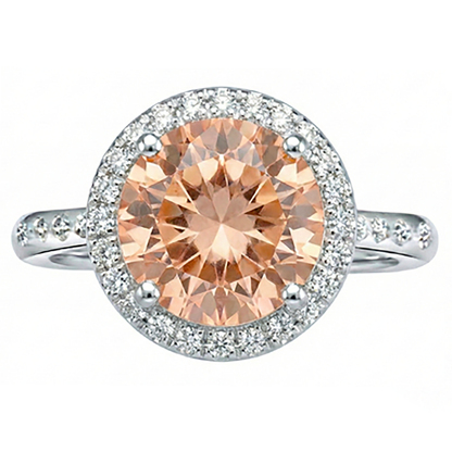 12.85 Ct Brilliant Cut Morganite And Natural Earth Mined Diamonds Anniversary Ring Gold