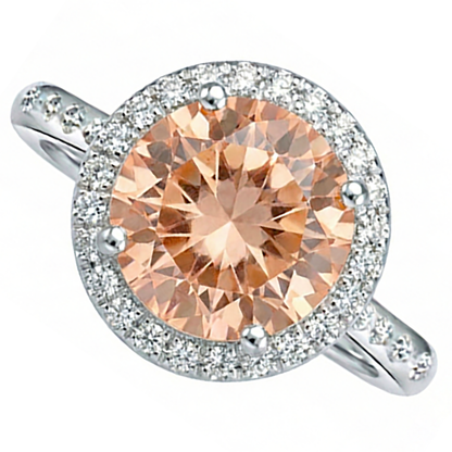 12.85 Ct Brilliant Cut Morganite And Natural Earth Mined Diamonds Anniversary Ring Gold