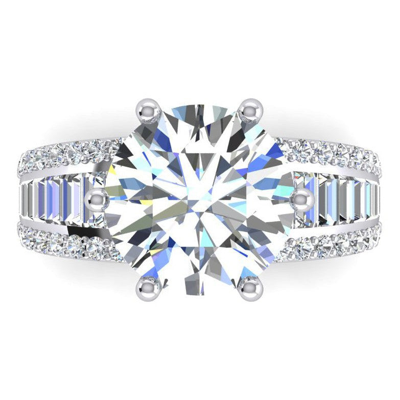 12.50 Carats Big Round Lab Grown Diamond Ring