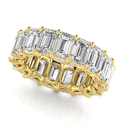 12.75 Ct Diamond Emerald Eternity Band Lab Grown YG 14K Anniversary Jewelry
