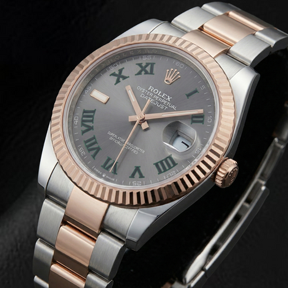 natural diamond watch on white background