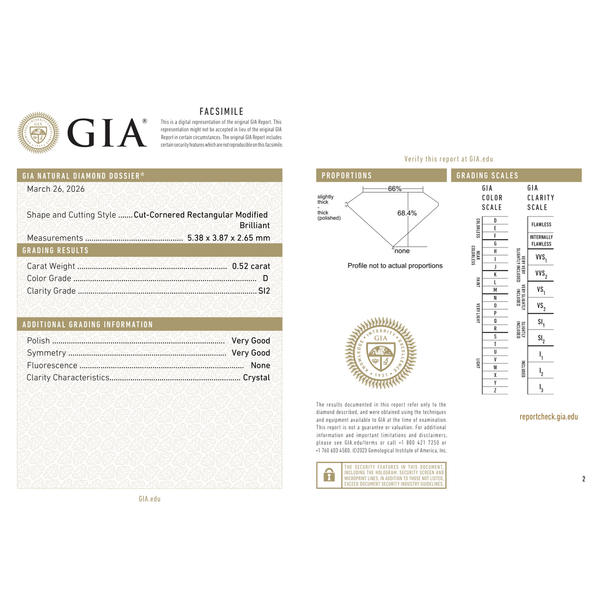 GIA Certificate 2